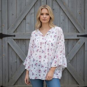 Matilda Jane White Floral Pheasant Top